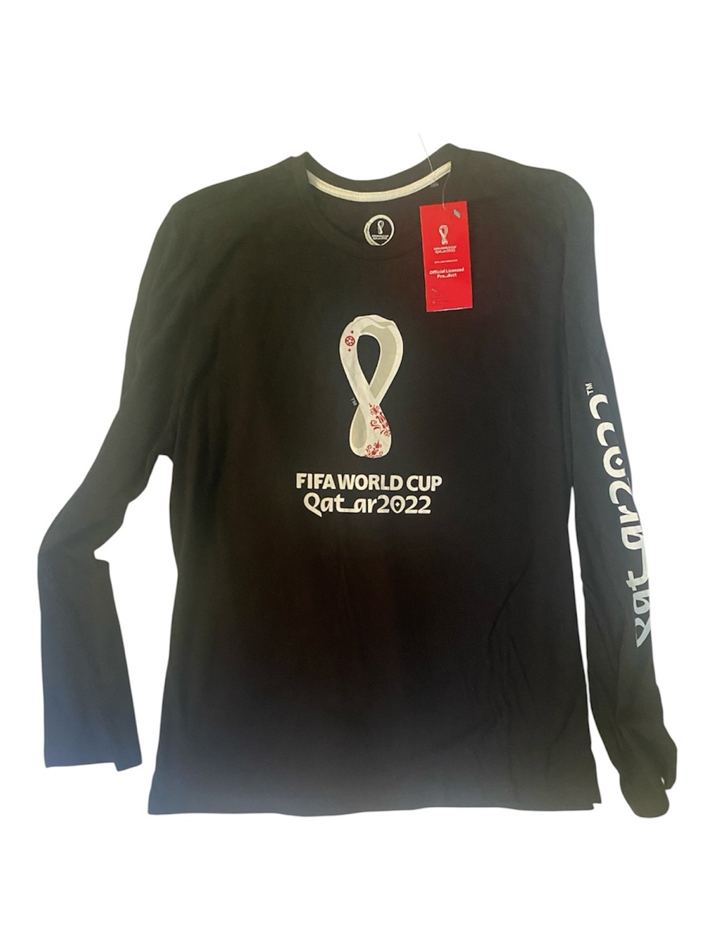NWT FIFA World Cup Qatar 2022 Black Long Sleeve Tee Sz XXL